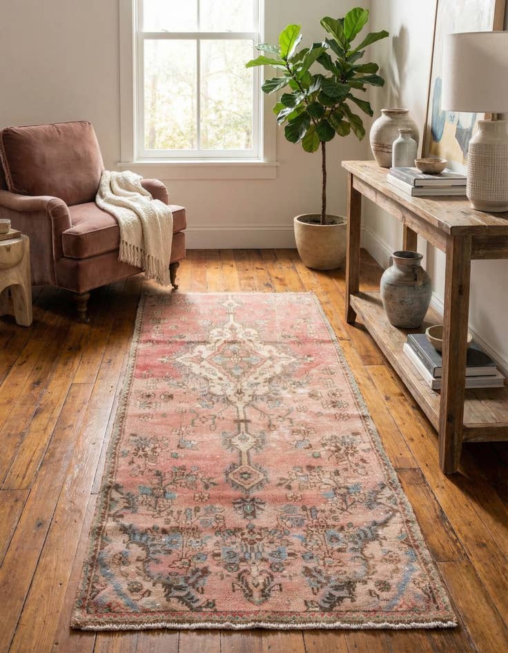 Detail image of 2' 10 x 6' 8  Hand Knotted Ultra Vintage Persian Wool Runner Rug