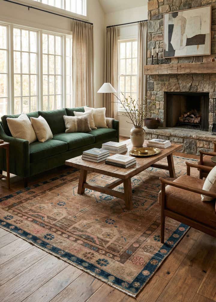 5' 2 x 8' 4 Hand Knotted Ultra Vintage Persian Wool Rug