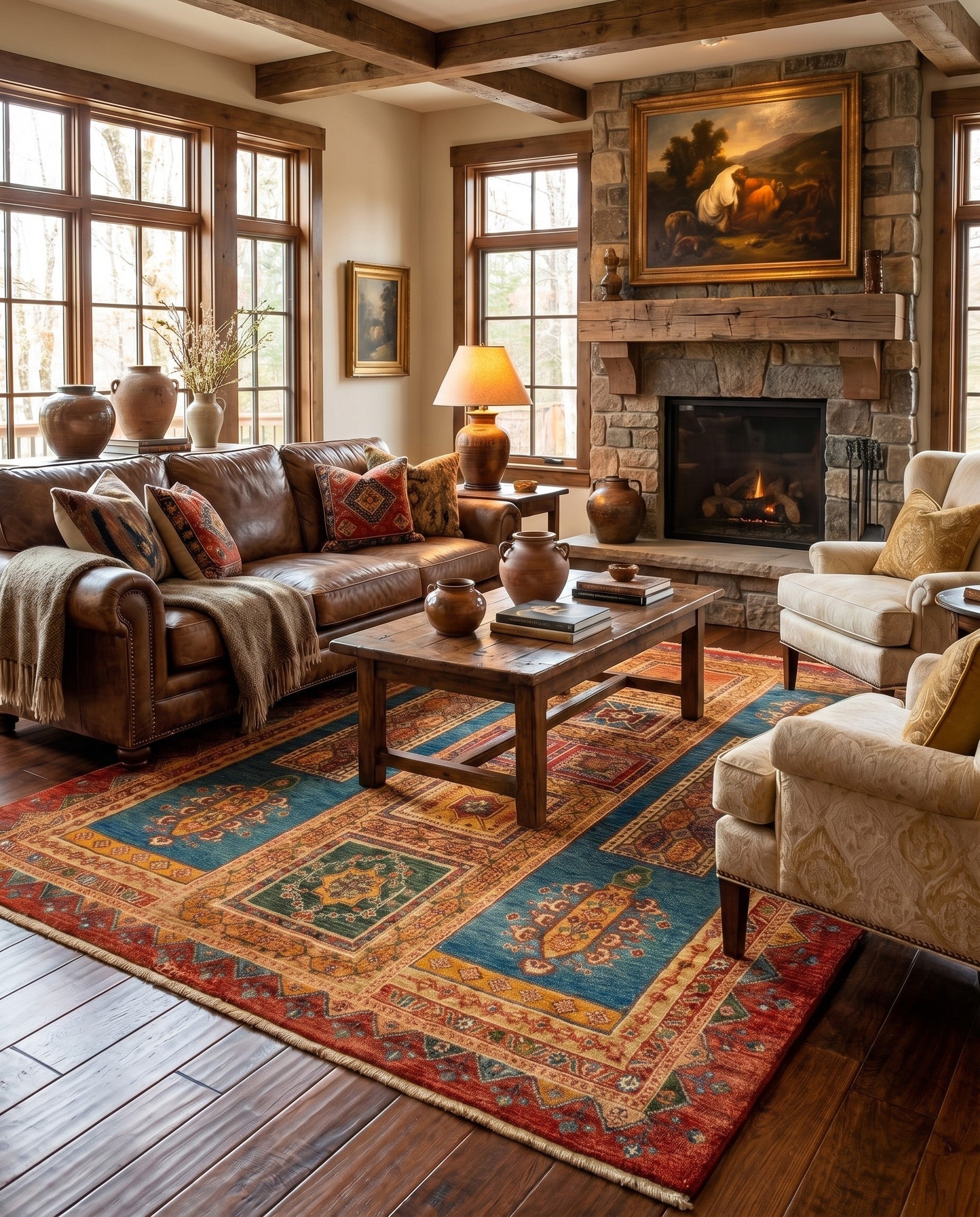4' 11 x 6' 9 Luribaft Wool Rug