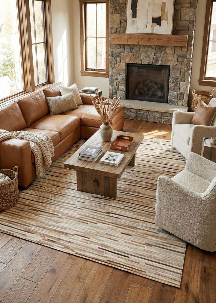 5' 1 x 7' 11 Cowhide Stocks Rug