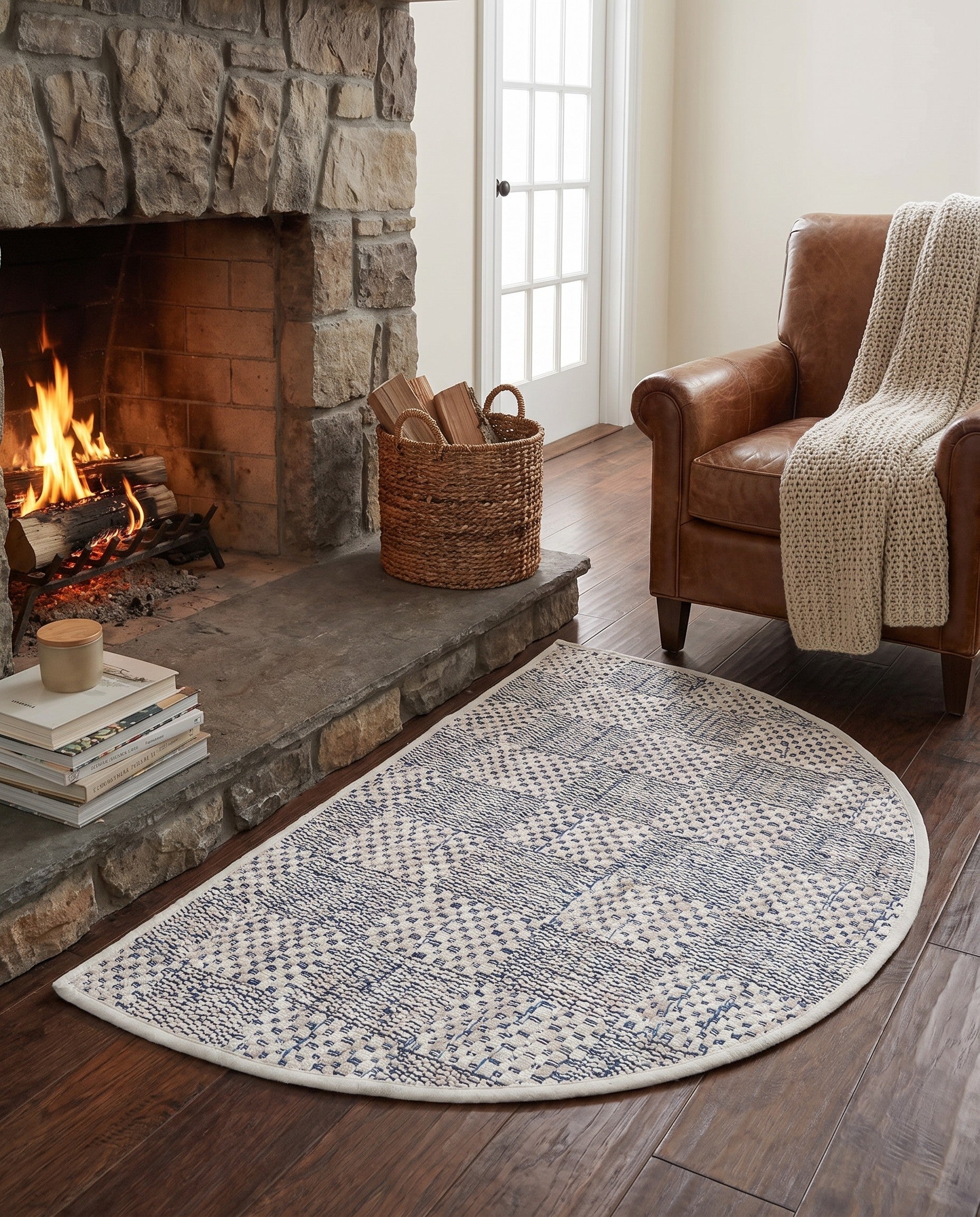 2' 2 x 3' 7 Hand Woven Chindi Cotton Hearth Rug