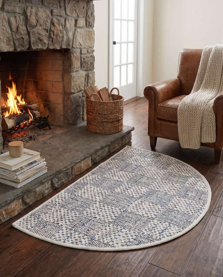 2' 2 x 3' 7 Hand Woven Chindi Cotton Hearth Rug