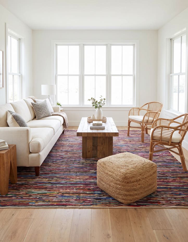 10' x 10' Hand Woven Chindi Cotton Square Rug