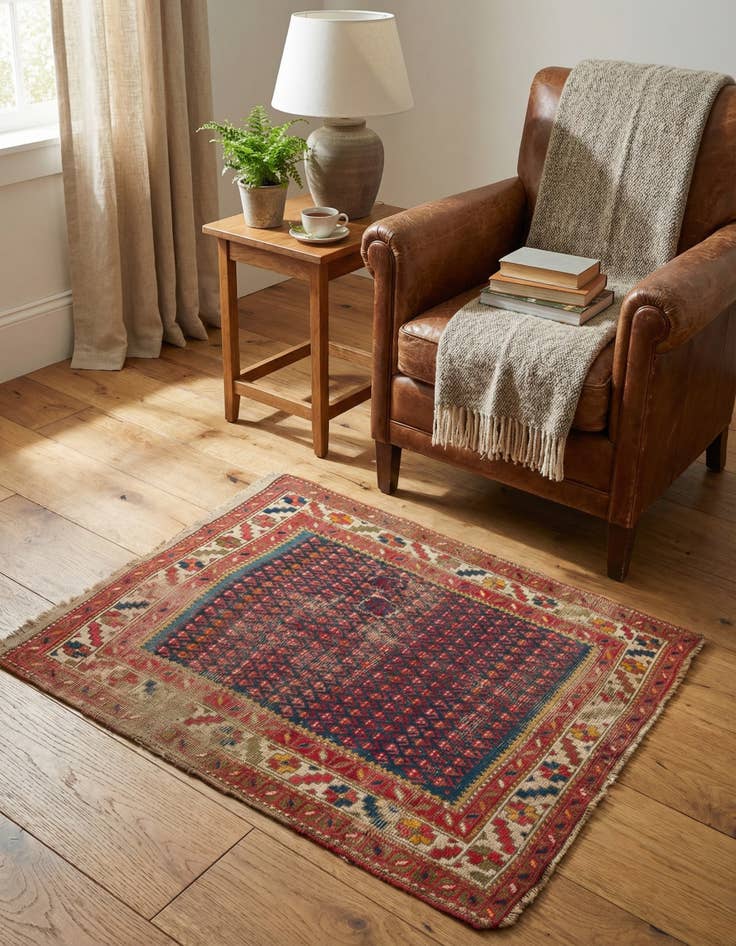 Detail image of 3' 5 x 4' 1  Hand Knotted Botemir Persian Wool Rug