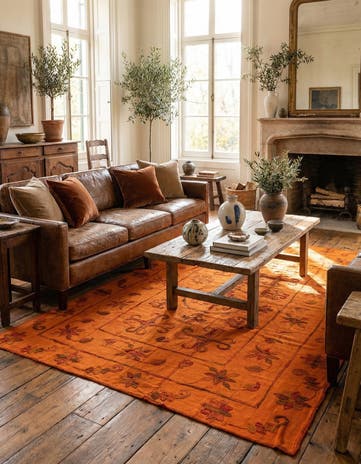 5' 9 x 7' 7 Hand Woven Kilim Suzani Wool Rug