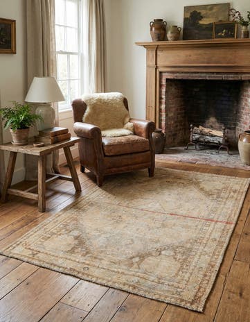 3' 6 x 4' 9 Hand Knotted Ultra Vintage Persian Wool Rug