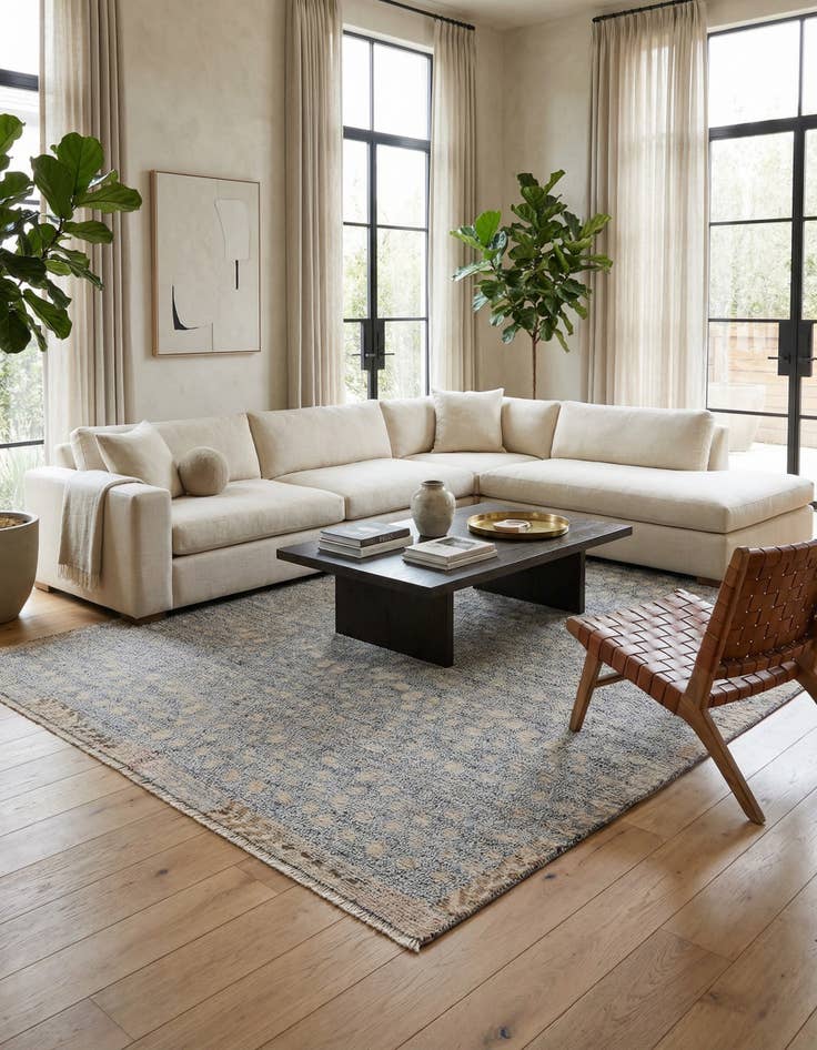 Detail image of 6' 8 x 9' 8  Hand Knotted Modern Ziegler Wool Rug