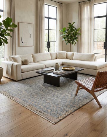 6' 8 x 9' 8 Hand Knotted Modern Ziegler Wool Rug