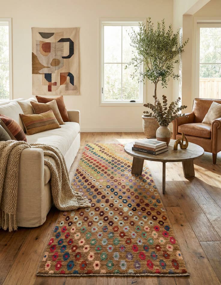 Detail image of 4' 4 x 12'  Hand Knotted Darya Wool Runner Rug