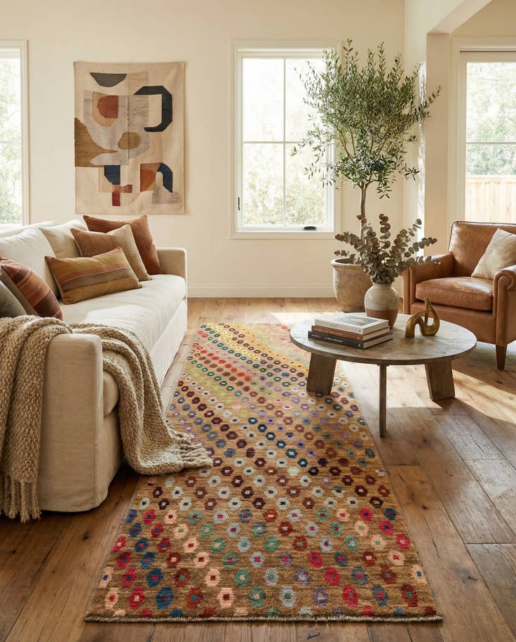 Detail image of 4' 4 x 12' Hand Knotted Darya Wool Runner Rug