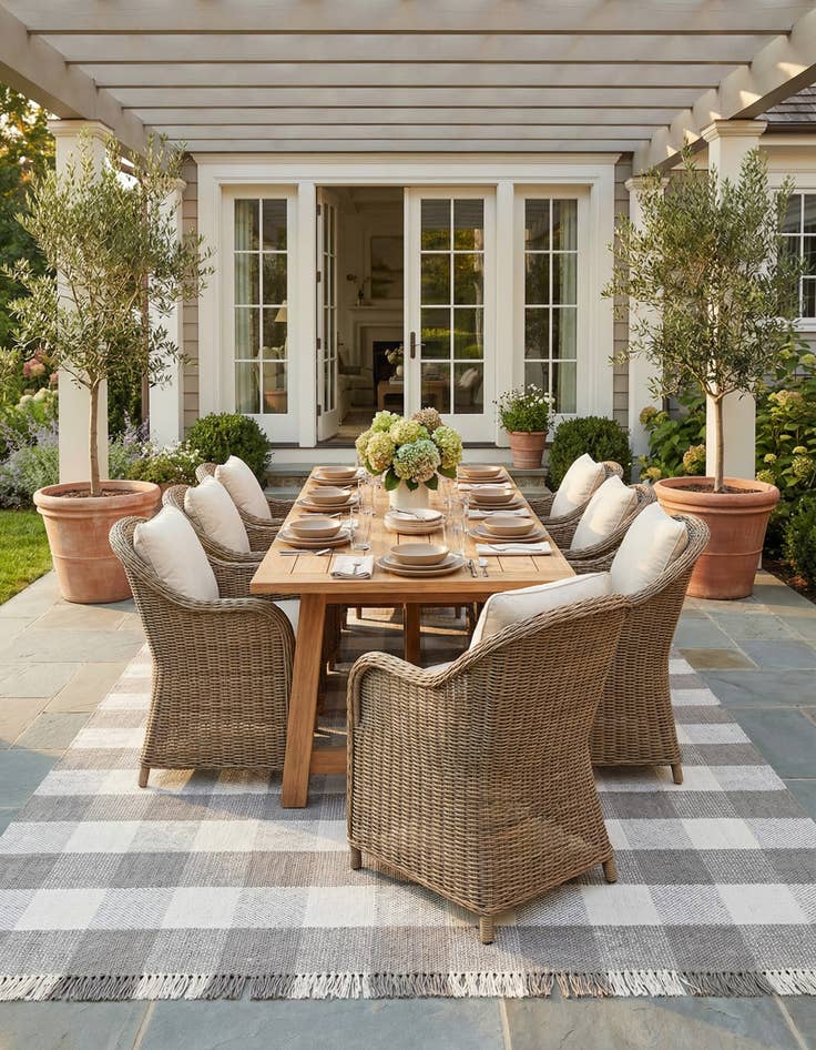 Detail image of  10' x 14' Eco Plaid   Washable Indoor / Outdoor Rug