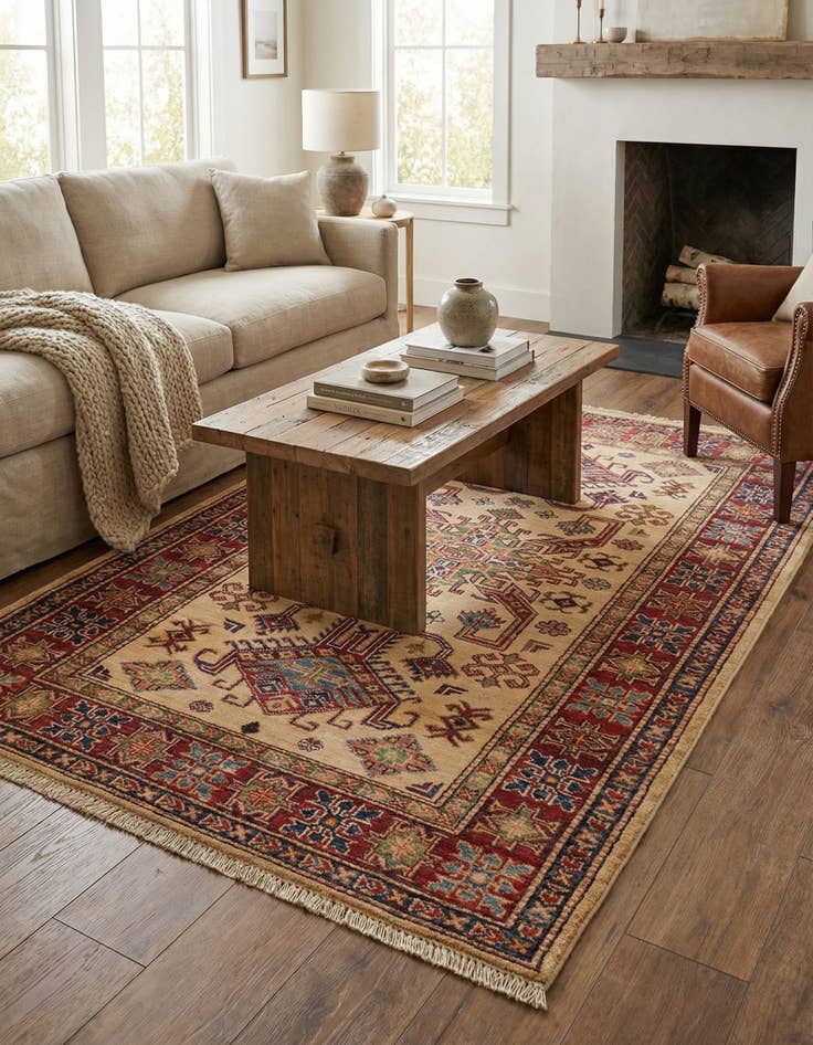 Detail image of 3' 4 x 5' 1  Hand Knotted Kazak Oriental Rug