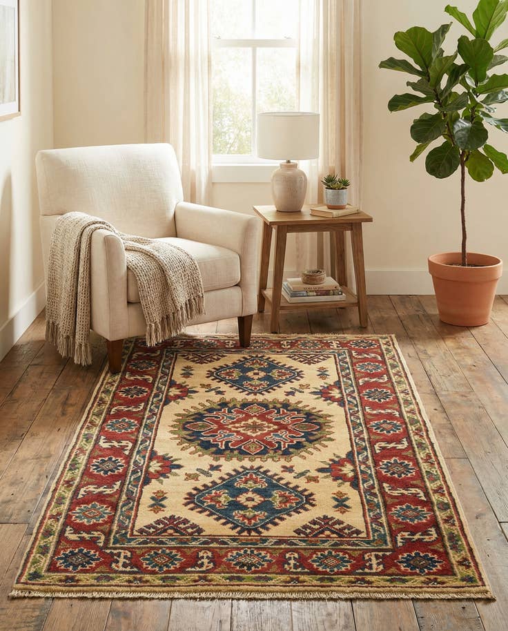 Detail image of 2' 7 x 4' 1 Hand Knotted Kazak Rug