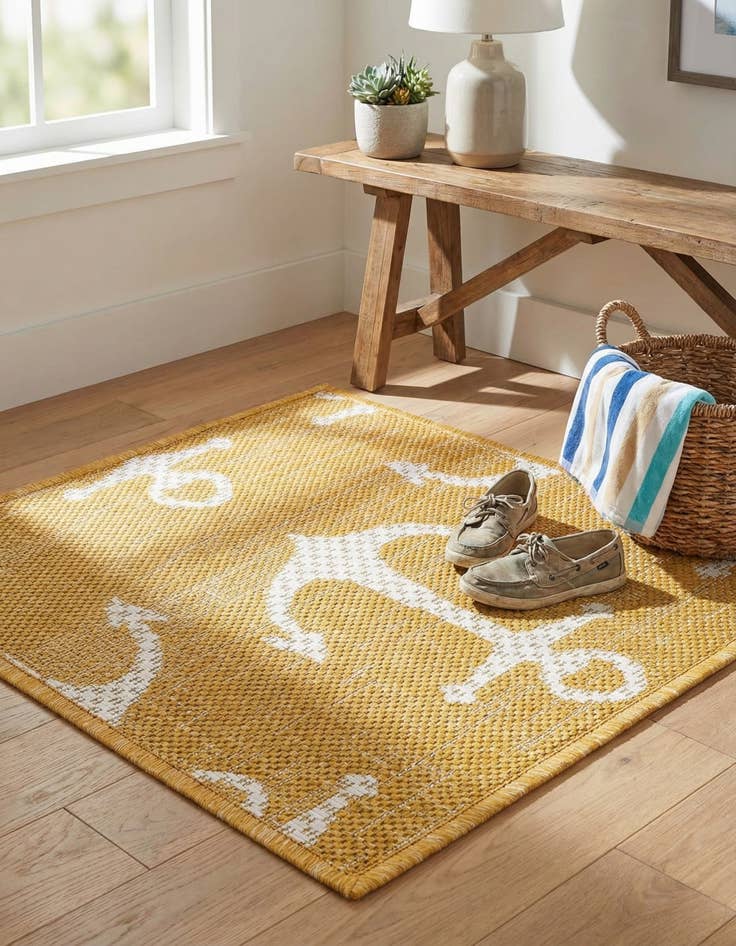 Detail image of 1' 4 x 1' 4  Washable Coastal Indoor / Outdoor Sample Rug