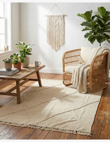 4' 1 x 5' 11 Hand Knotted Moroccan Wool Rug