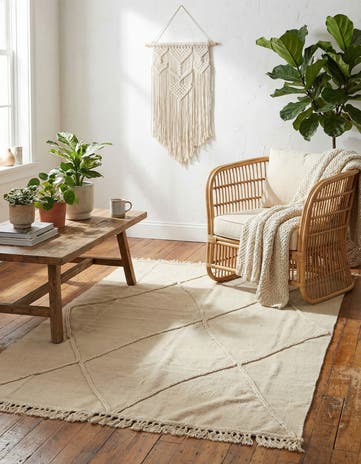 4' 1 x 5' 11 Hand Knotted Moroccan Wool Rug
