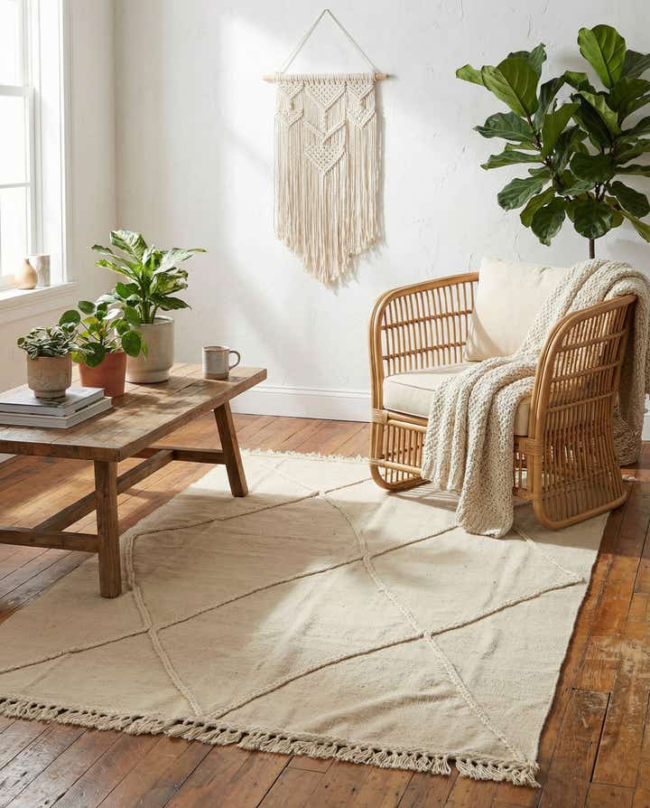 4' 1 x 5' 11 Hand Knotted Moroccan Wool Rug