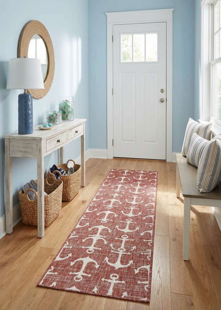 2' x 8' Easy-Clean Coastal Indoor / Outdoor Runner Rug