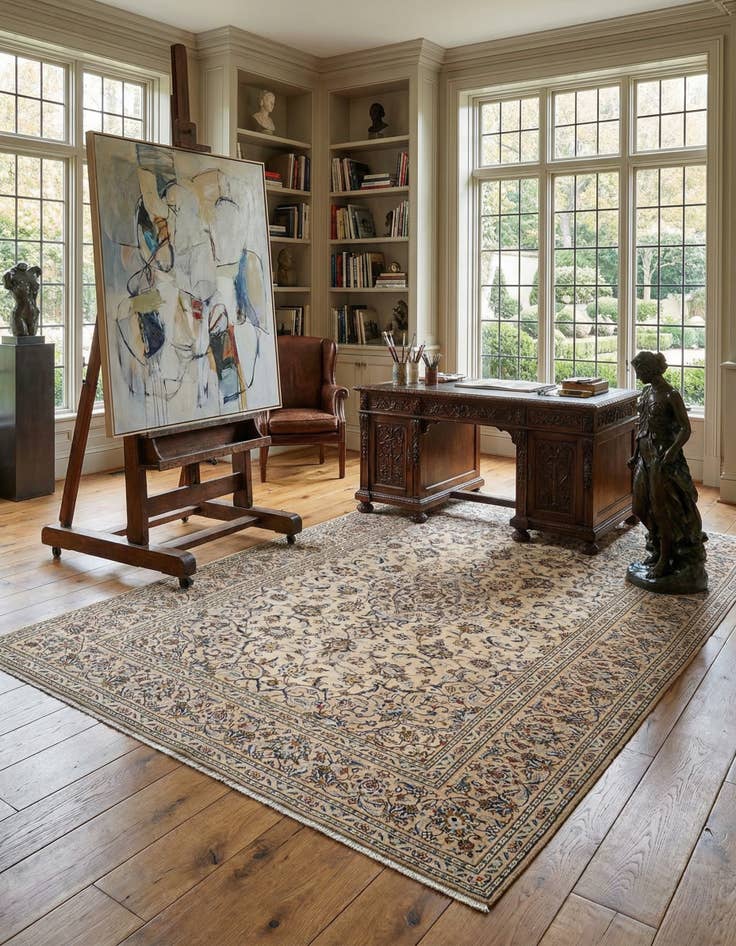 Detail image of 6' 6 x 9' 7 Kashan Wool Rug