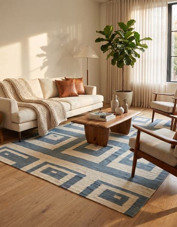 5' x 6' 6 Hand Woven Kilim Modern Wool Rug