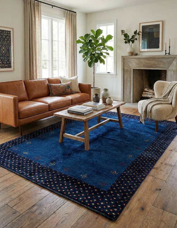 Detail image of 4' 8 x 6' 8 Hand Knotted Kashkuli Gabbeh Wool Rug