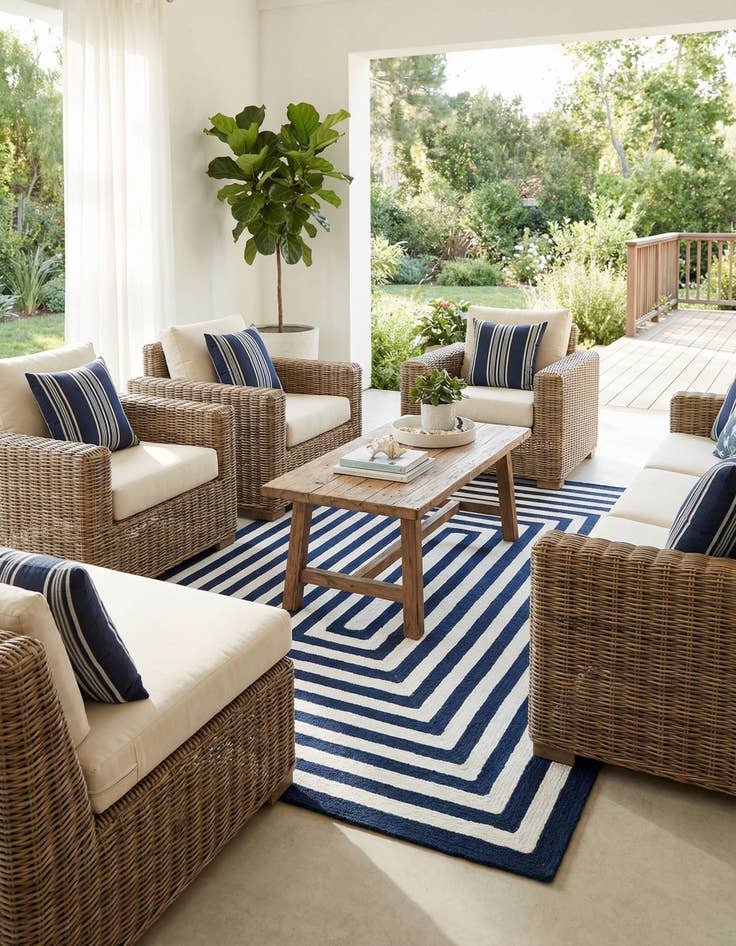 Detail image of  4' 1 x 6' 1  Hand Woven Eco Verse   Washable Indoor / Outdoor Rug