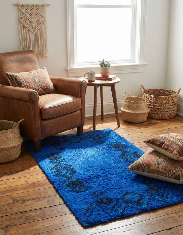 Detail image of 1' 10 x 3' 8  Hand Knotted Moroccan Oriental Wool Runner Rug