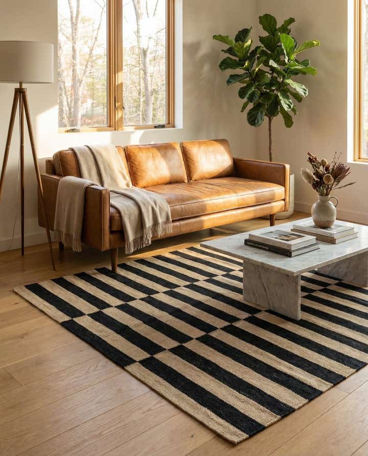 4' 3 x 6' Hand Woven Kilim Modern Wool Rug