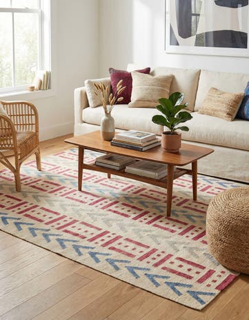 5' x 6' 5 Hand Woven Kilim Modern Wool Rug