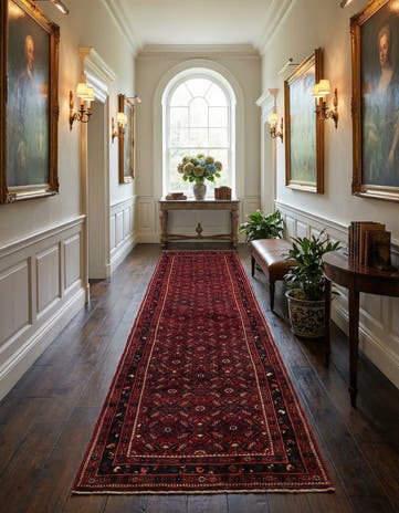 3' 10 x 13' 2 Hossainabad Wool Runner Rug