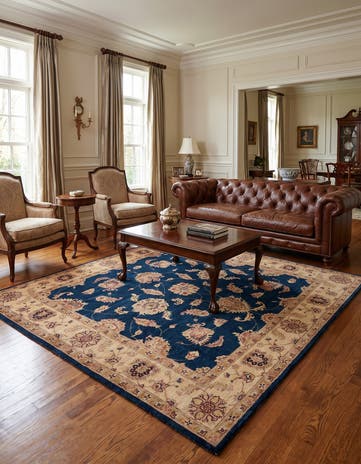 5' 11 x 6' 3 Hand Knotted Ziegler Square Rug