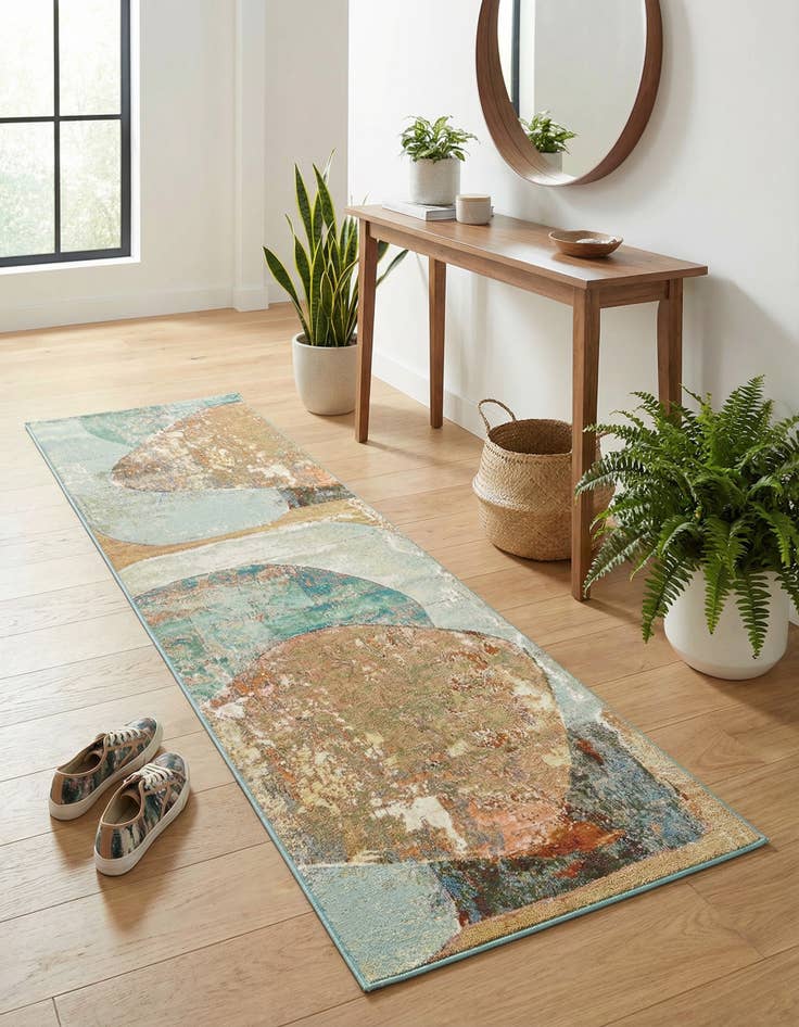 Detail image of 2' 7 x 10'  Washable Modern Indoor / Outdoor Runner Rug