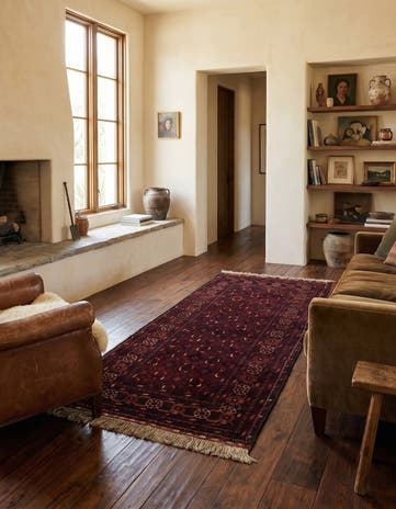 3' 4 x 6' 6 Hand Knotted Afghan Ersari Wool Rug