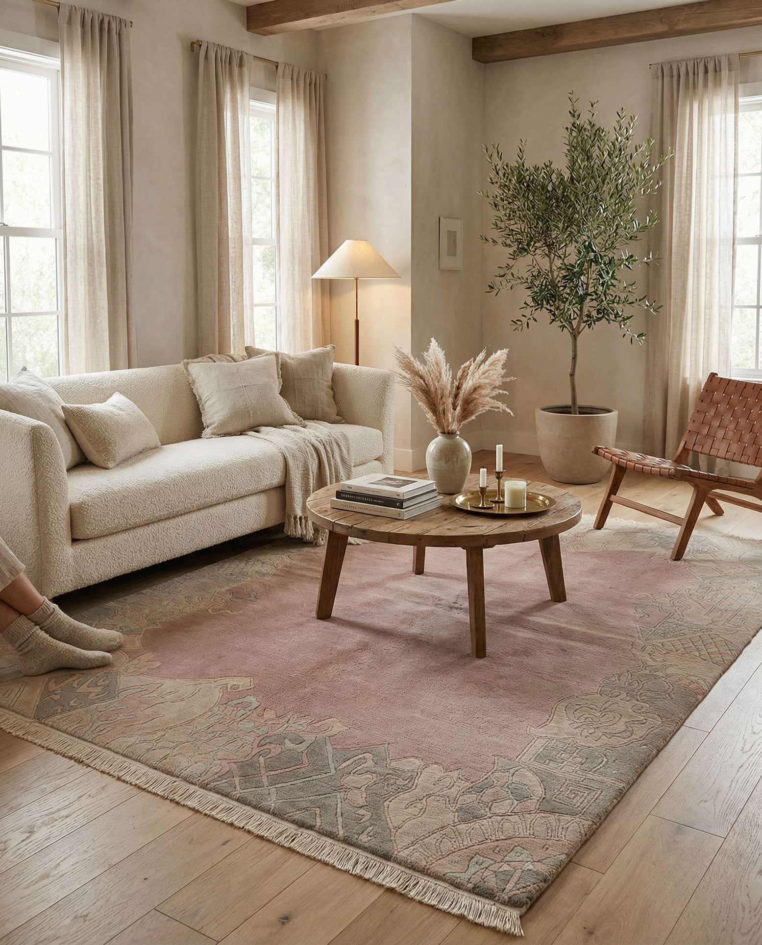 5' 8 x 8' Hand Knotted Tibet Wool Rug