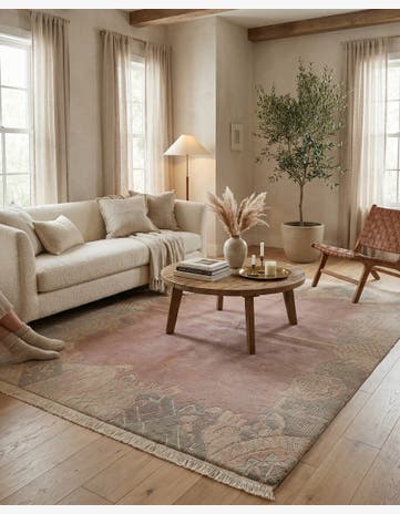 5' 8 x 8' Hand Knotted Tibet Wool Rug