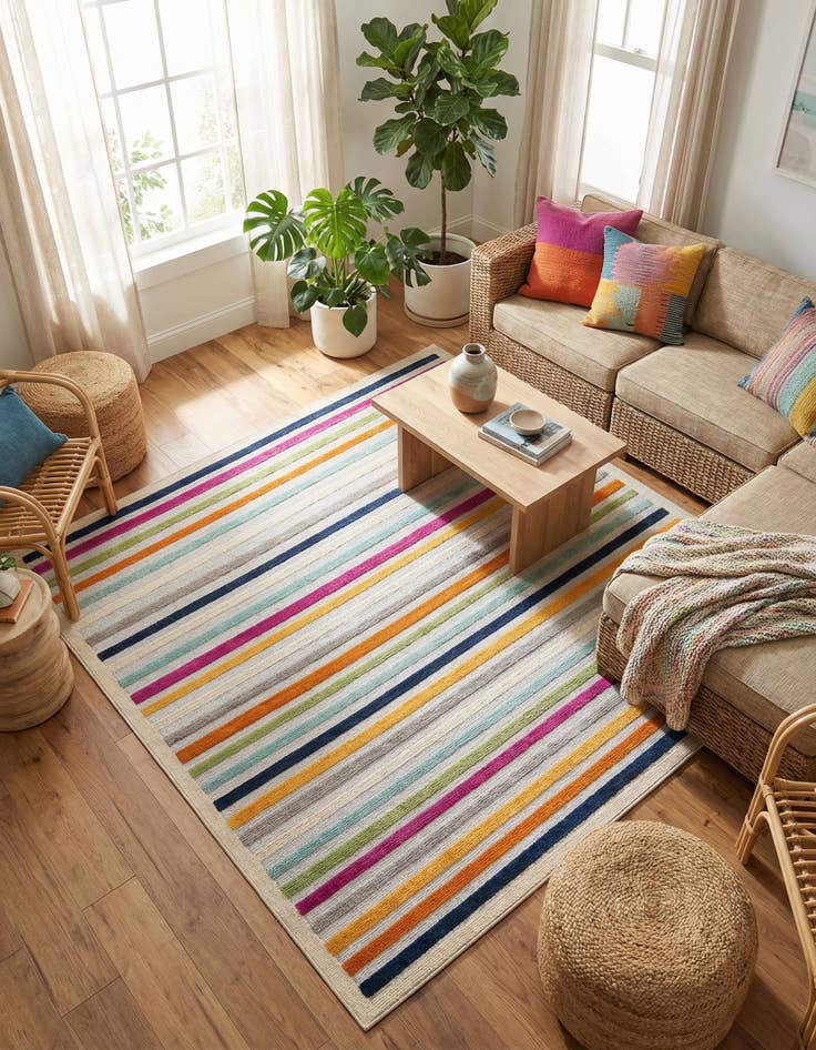 Detail image of 7' 10 x 7' 10 Easy-Clean Aruba Indoor / Outdoor Square Rug