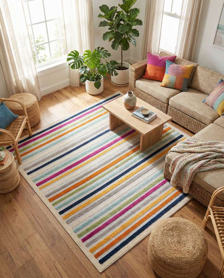 7' 10 x 7' 10 Easy-Clean Aruba Indoor / Outdoor Square Rug