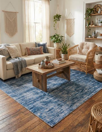 Blue Asha Square Rug