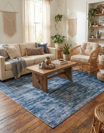 Blue Asha Square Rug