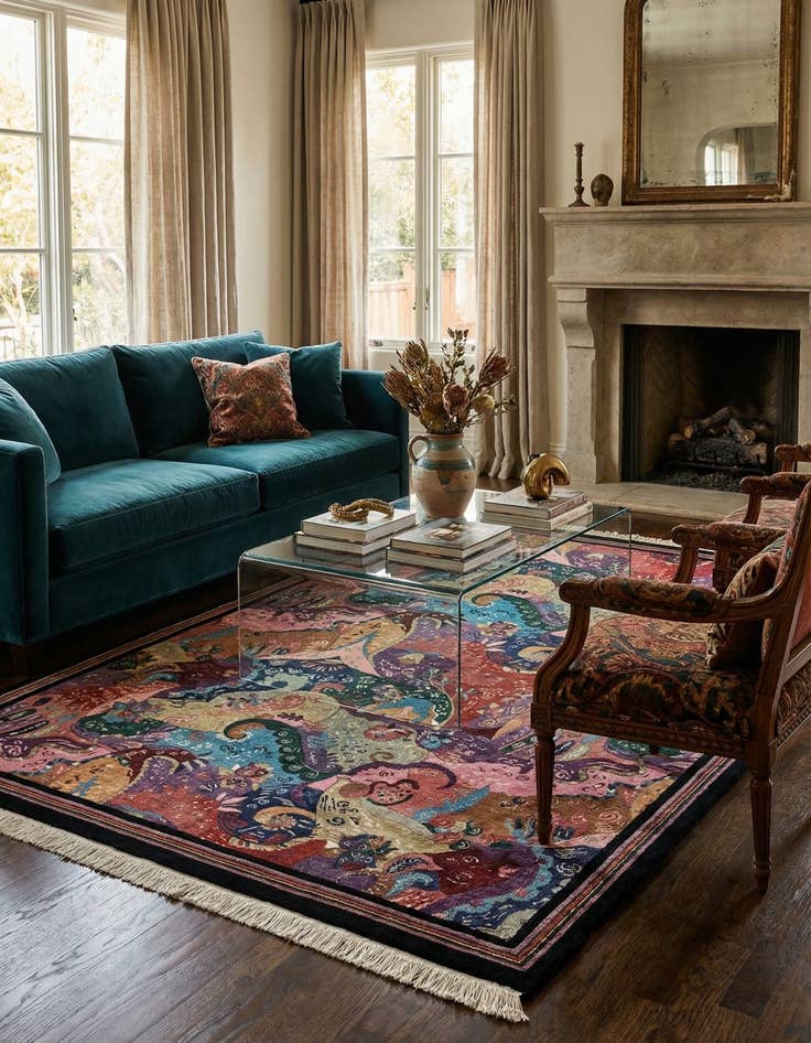 Detail image of 5' 7 x 8' 2 Tibet Wool Rug