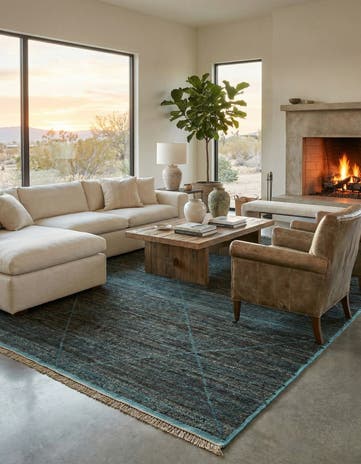 9' 2 x 12' 9 Hand Knotted Moroccan Wool Rug