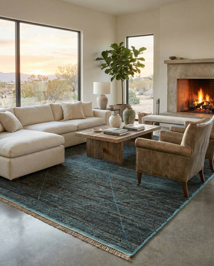 Detail image of 9' 2 x 12' 9 Hand Knotted Moroccan Wool Rug