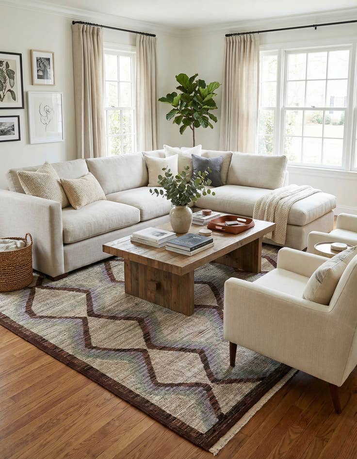 Detail image of 9' 5 x 12' 4  Hand Knotted Moroccan Wool Rug