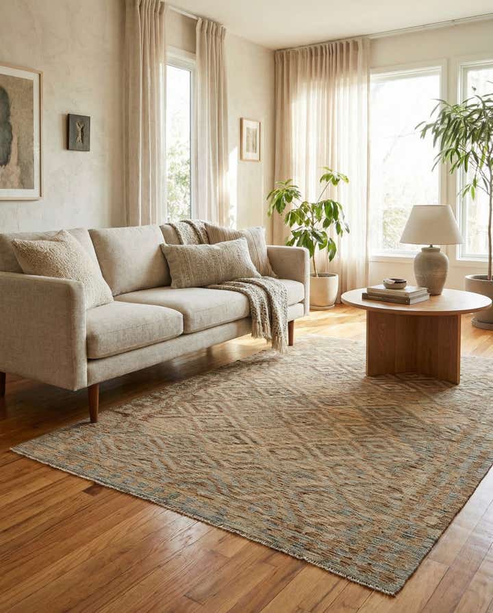 5' 7 x 7' 9 Hand Woven Kilim Modern Wool Rug