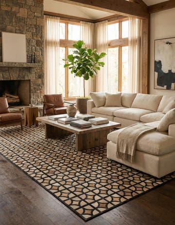 8' 2 x 10' 2 Cowhide Leather Rug