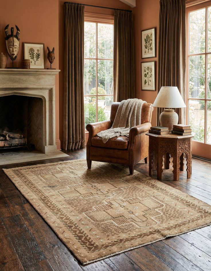 Detail image of 3' 8 x 6'  Hand Knotted Balouch Persian Wool Rug