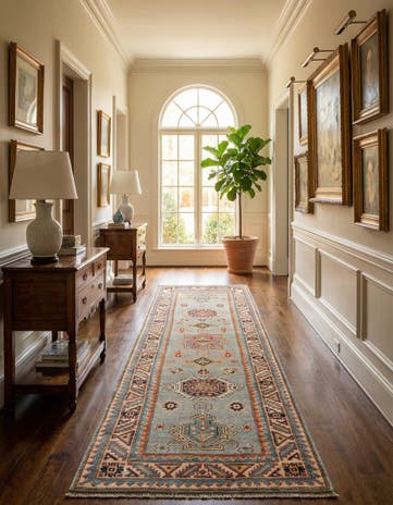2' 7 x 9' 6 Hand Knotted Kazak Runner Rug
