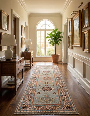 2' 7 x 9' 6 Hand Knotted Kazak Runner Rug