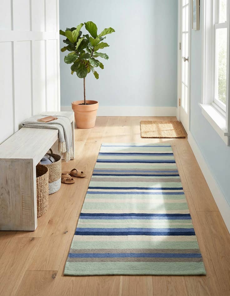 Detail image of 2' x 6' 1  Hand Woven Flatweave Cotton Dhurrie Runner Rug