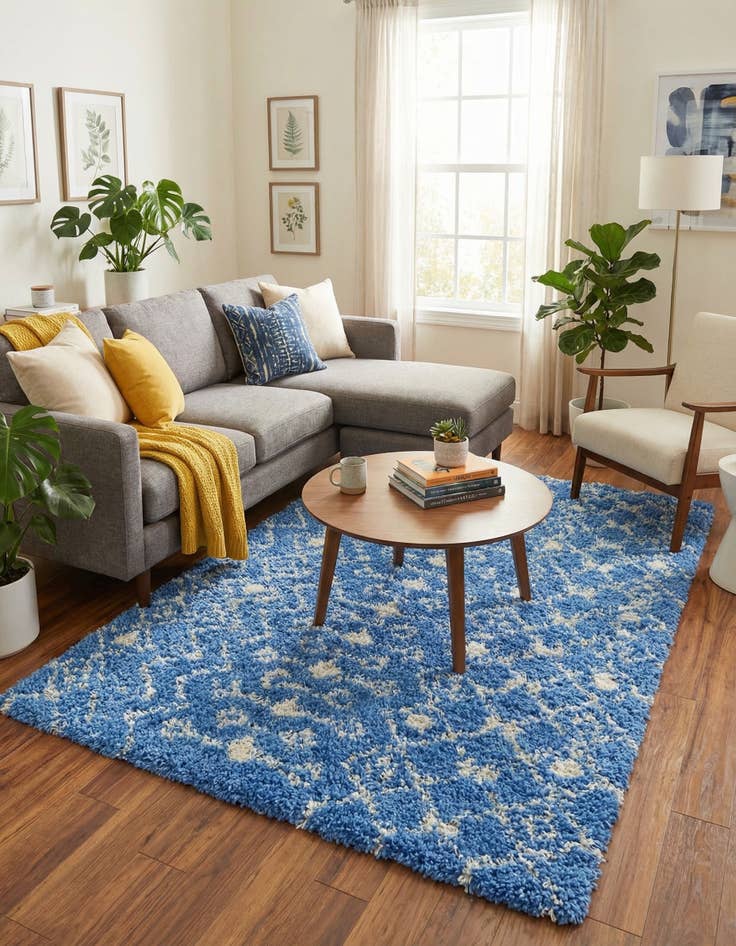 Detail image of  6' x 9' Moroccan Trellis Shag Rug